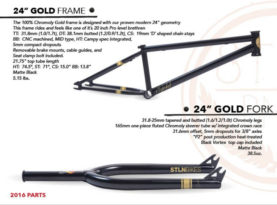 2016 Stolen Gold 24" Frame & Fork